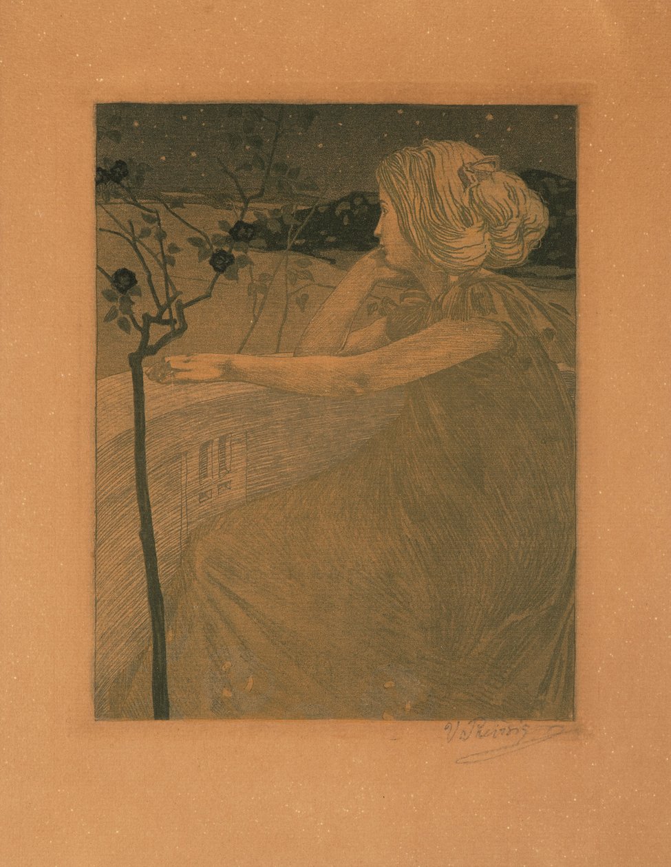 Meditation auf dem Balkon, 1899-1900 von Vojtěch Preissig