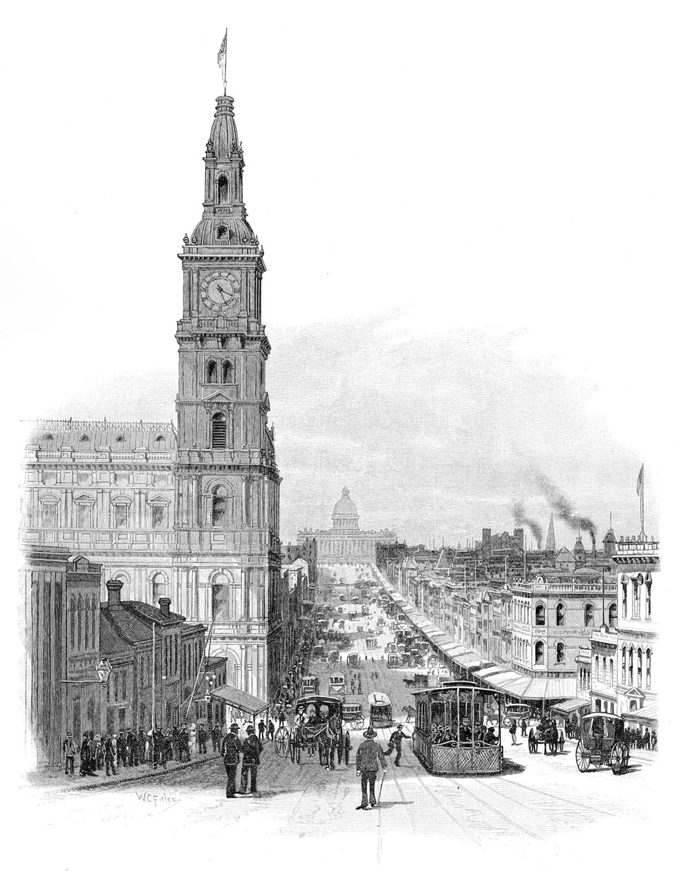 Bourke Street, Melbourne, Victoria, Australien, 1886 von WC Fitler