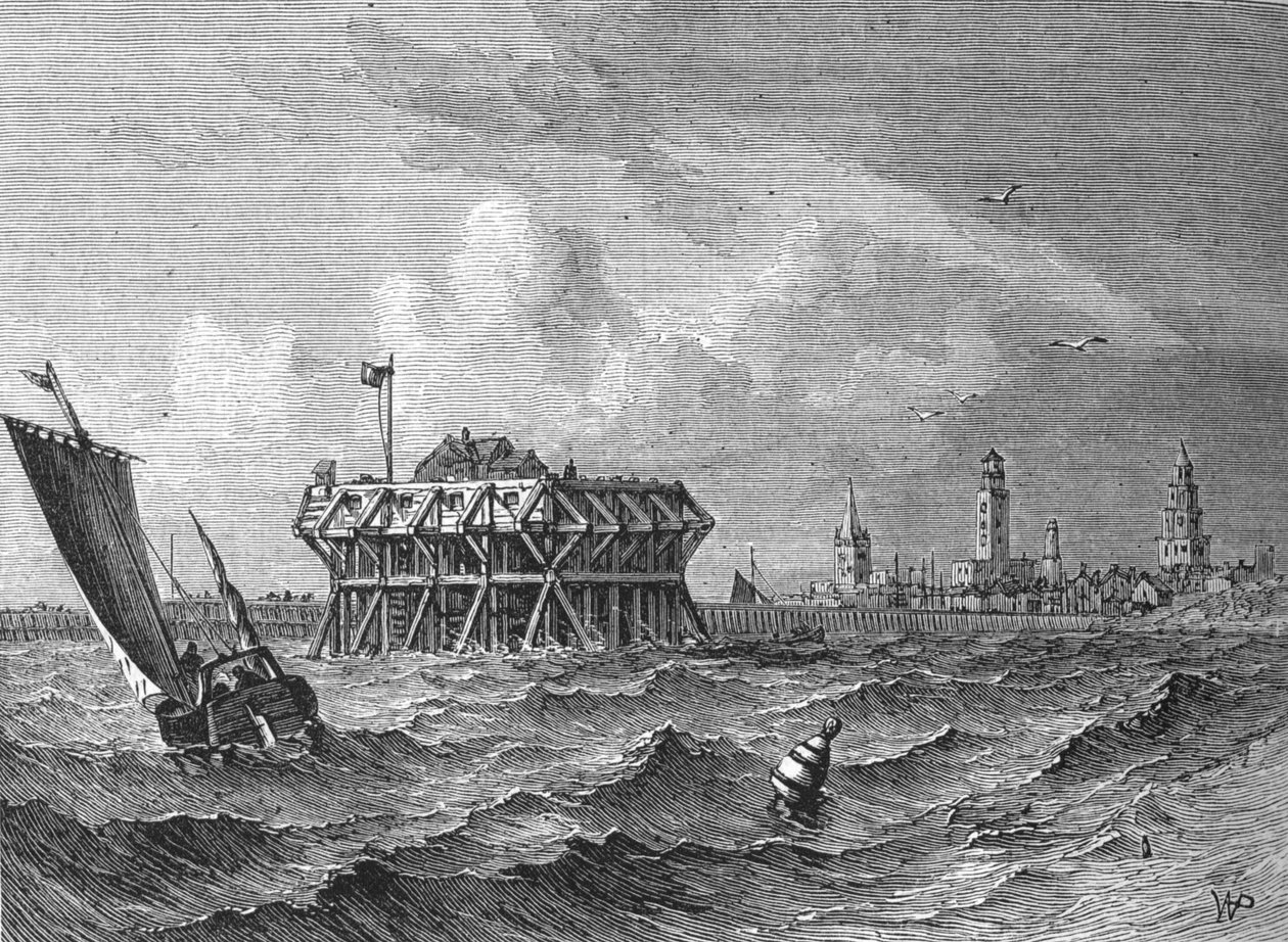 Calais vom Meer aus von W.P.