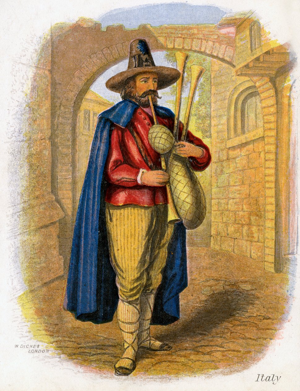 Italienischer Musiker, 1809 von W. Dickes