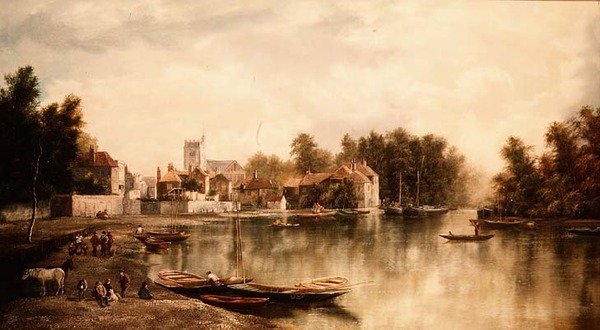 Ansicht von Twickenham, eines von einem Paar von W. Howard