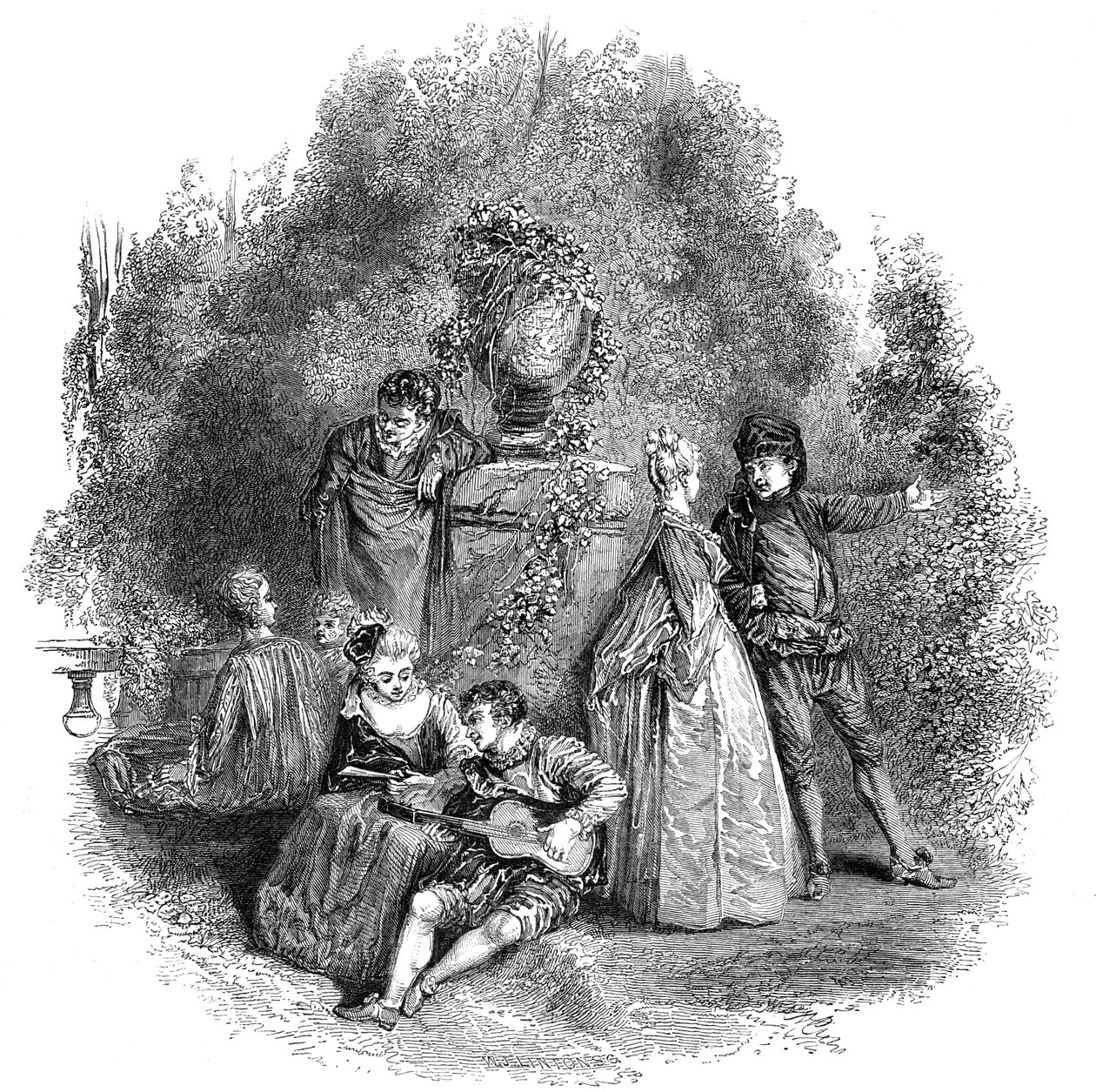 Szene aus Watteau von W. J. Linton