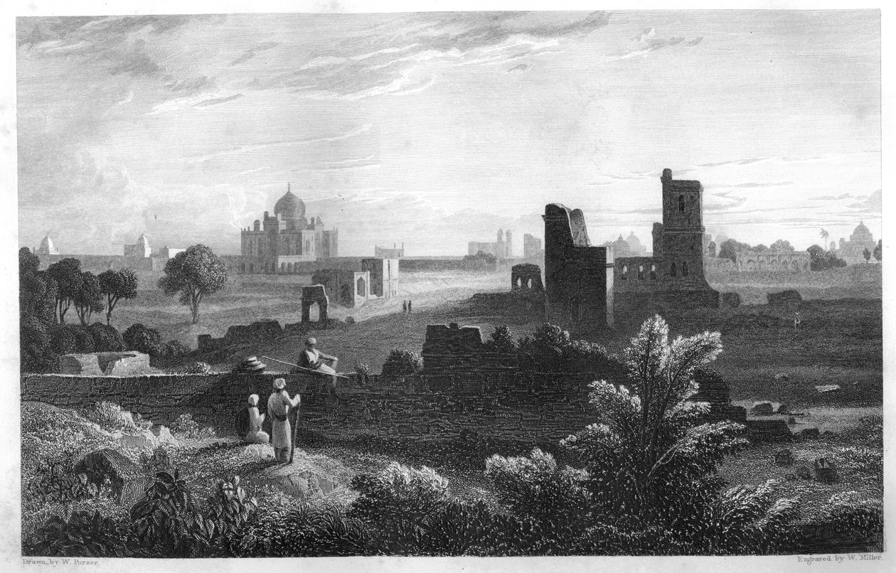 Das Grab von Humaioon, Delhi, Indien, um 1860 von W. Miller