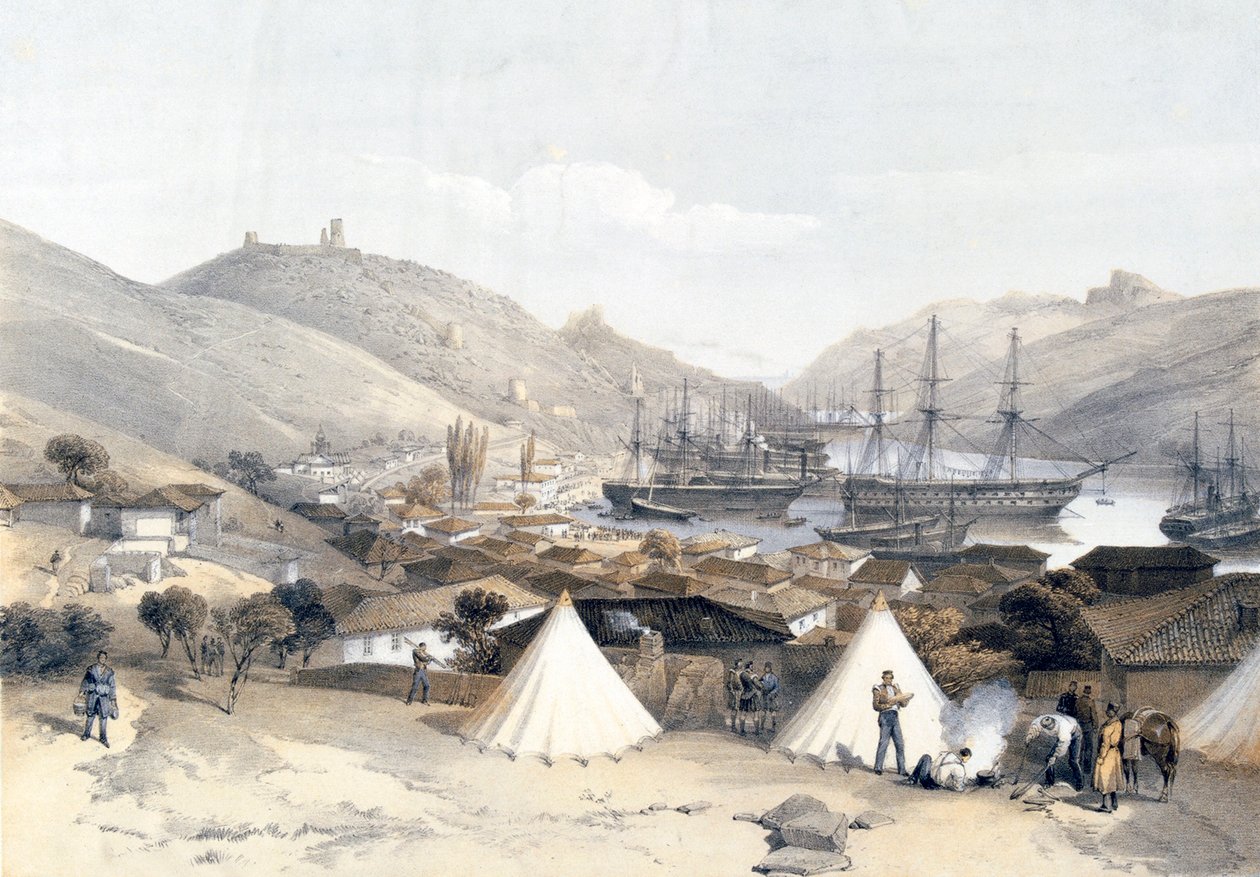 Balaklava in Richtung Meer, 1855 von W Walton