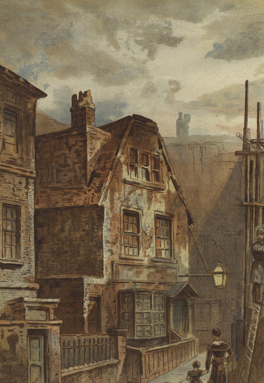 Altes Haus hinter Ludgate (Chromolithographie) von Waldo Sargeant