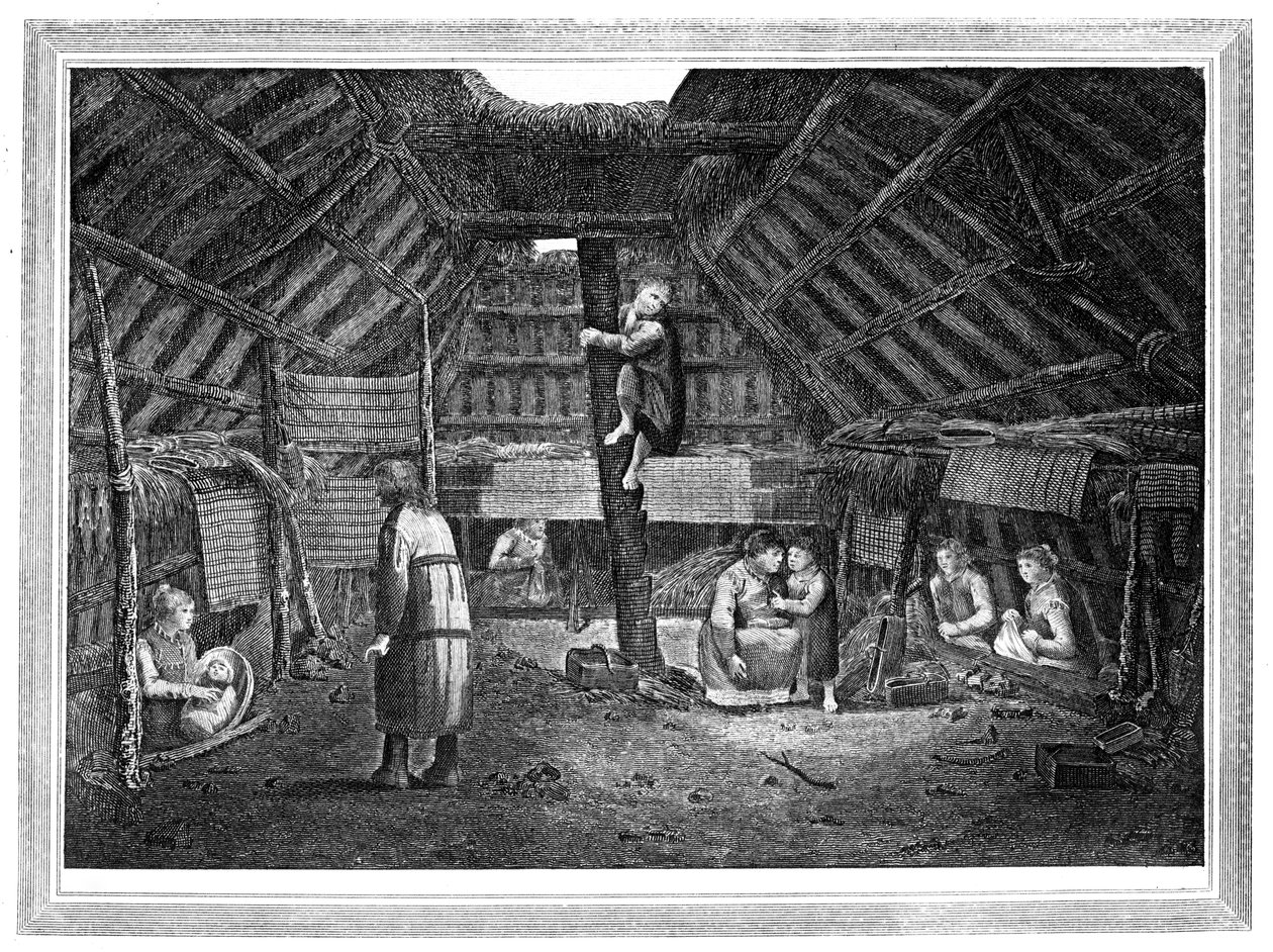 Inneres eines Hauses in Oonalashka von Walker