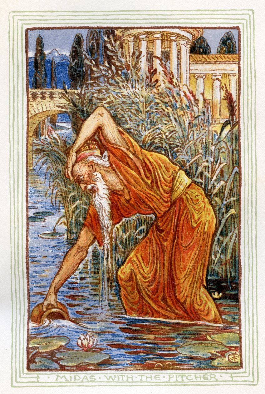 Midas mit dem Krug von Walter Crane