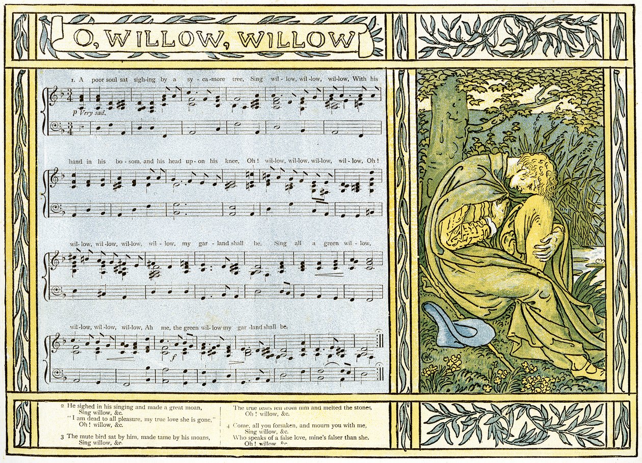 O Weide, Weide, traditionelle englische Volkslied, Illustration aus 