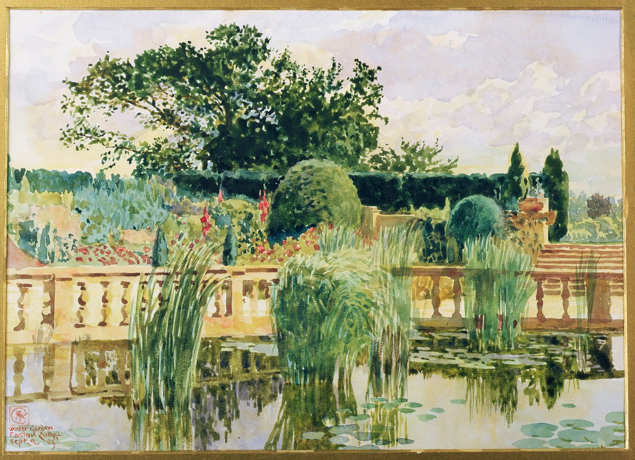 Der Wassergarten, Easton Lodge, in der Nähe von Great Dunmow, Essex, 1909 von Walter Crane
