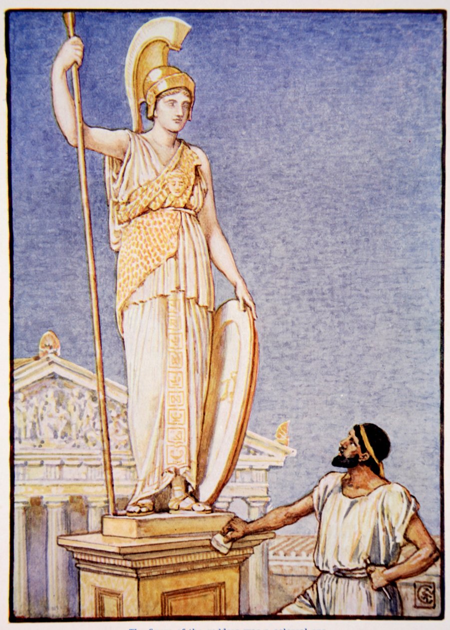 Die Figur der Göttin war eine kolossale, Illustration aus 