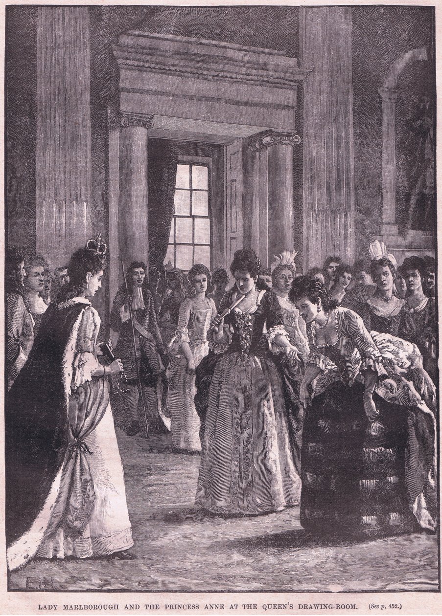 Lady Marlborough und Prinzessin Anne im Zeichensaal der Königin, 1692 von Walter Stanley Paget