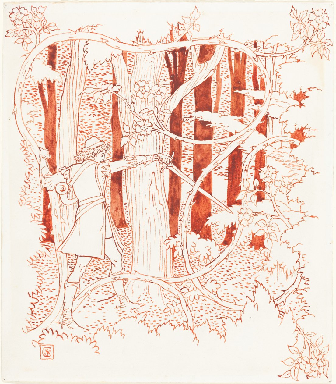 Prinz Charming im Wald von Walter Crane