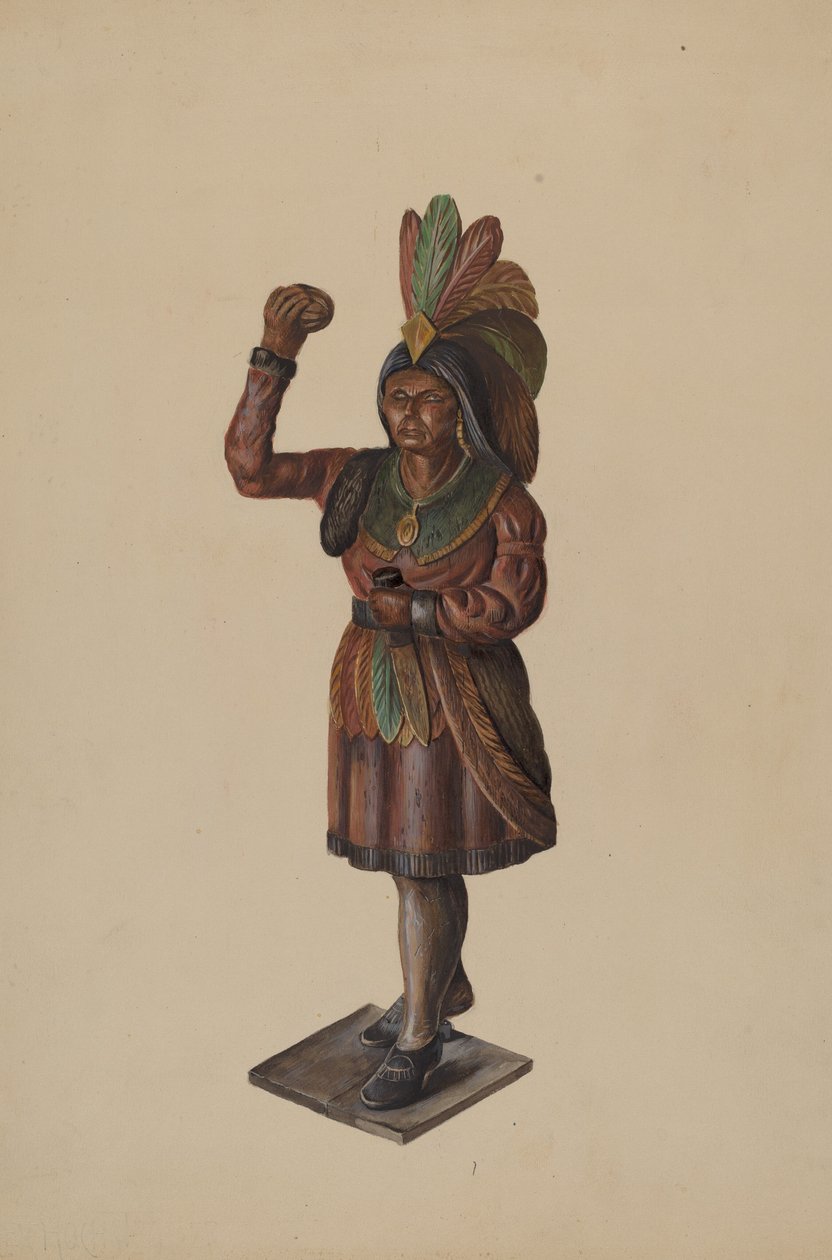 Zigarrenladen-Indianer, um 1936 von Walter Hochstrasser