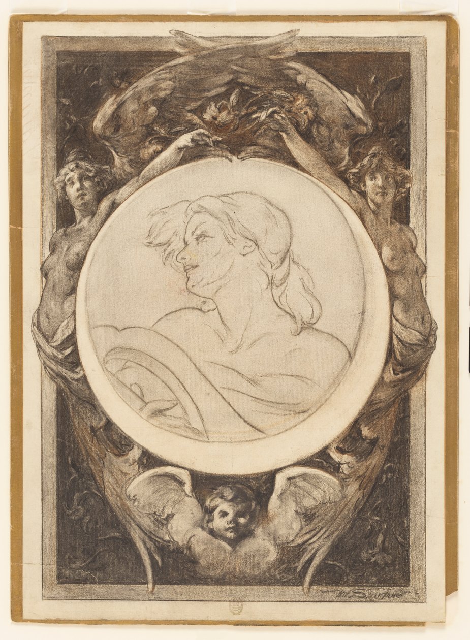 Frau mit Lyra von Walter Shirlaw