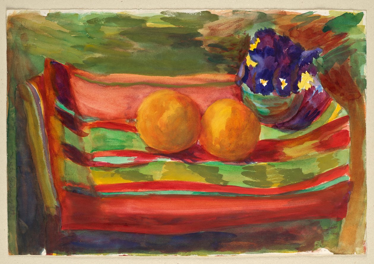 Stillleben mit Orangen und Blumen von Walther Gamerith