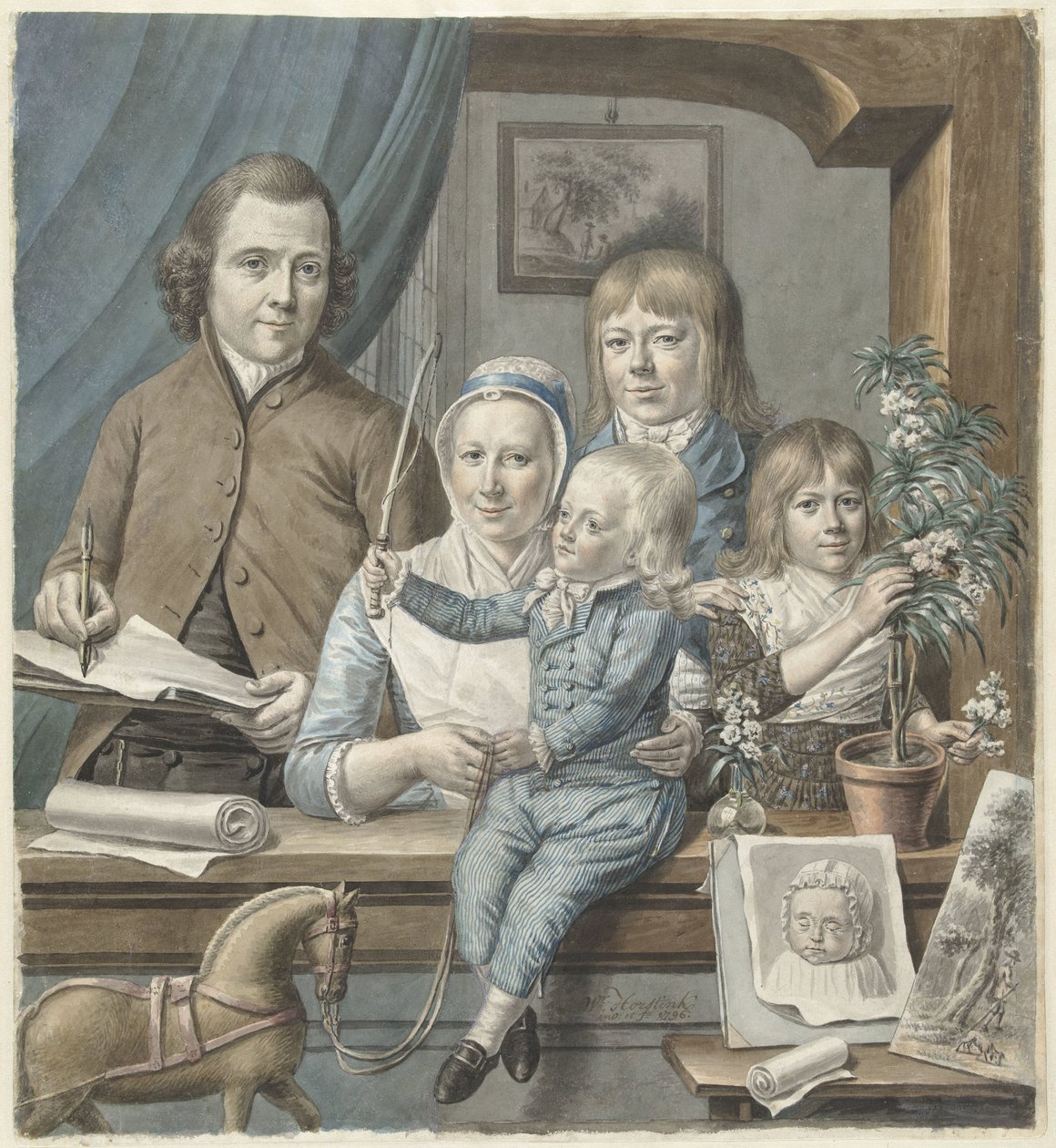 Der Künstler selbst und seine Familie von Warner Horstink