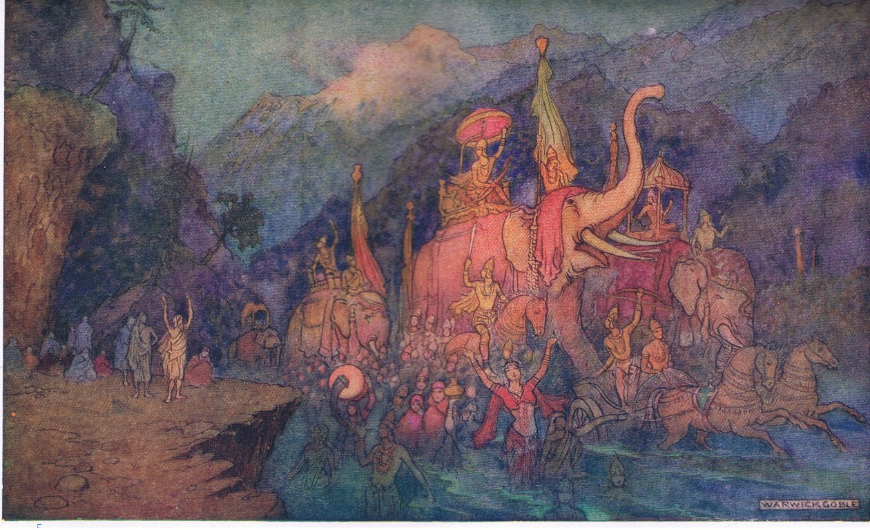Die Rückkehr der im Kampf gefallenen Helden von Warwick Goble