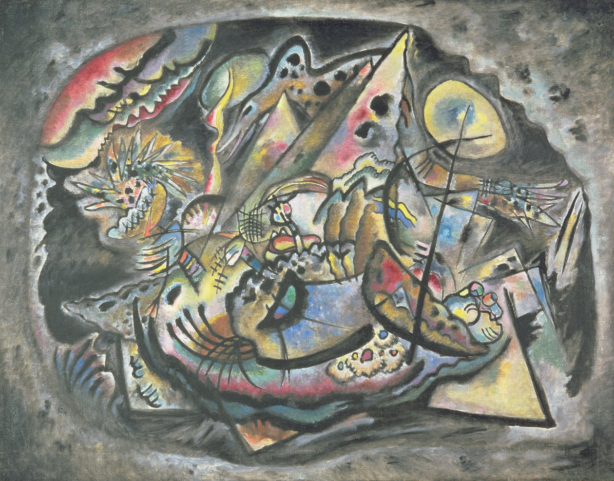 Komposition: Das graue Oval, 1917 von Wassily Kandinsky
