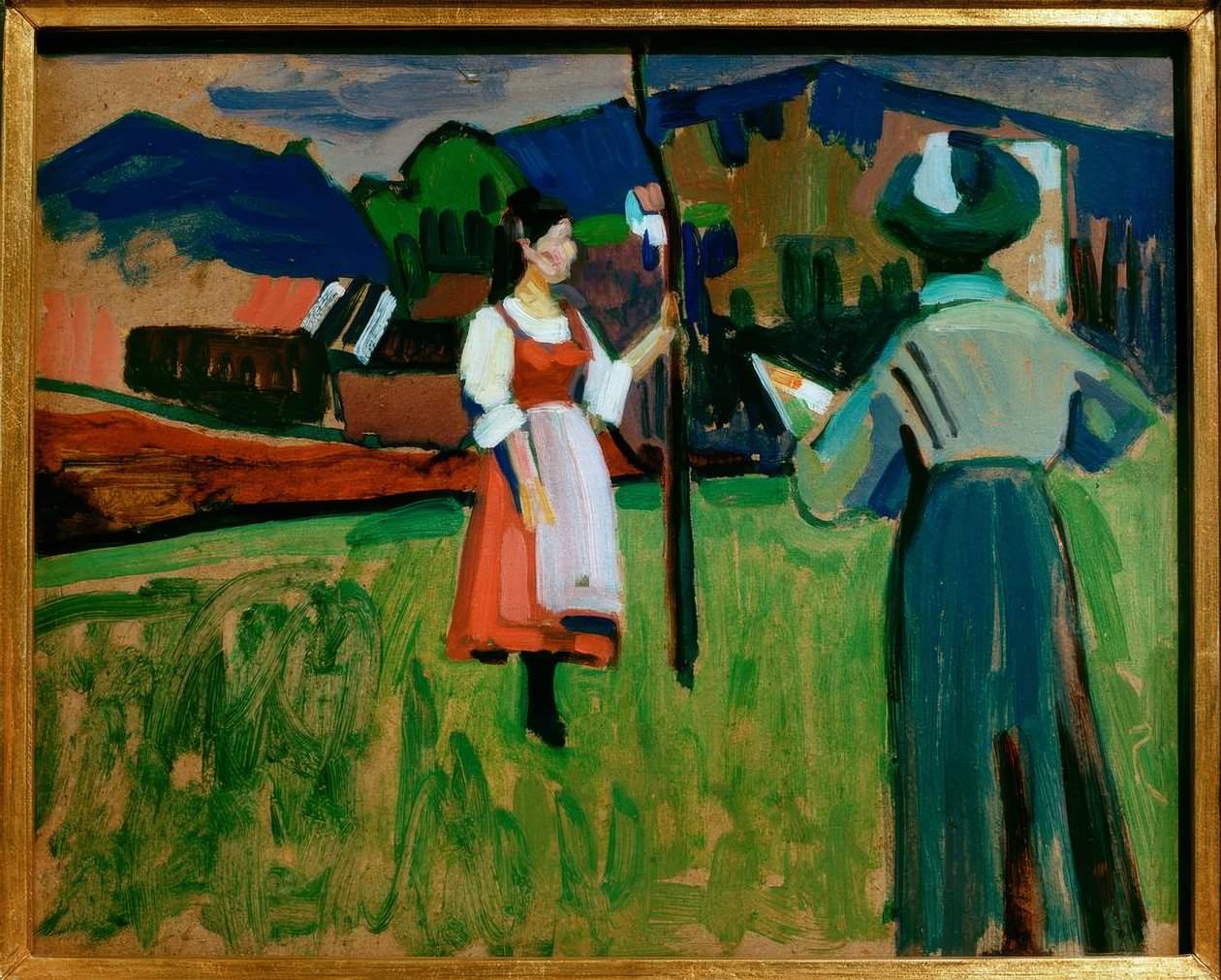Gabriele Münter beim Malen von Wassily Kandinsky