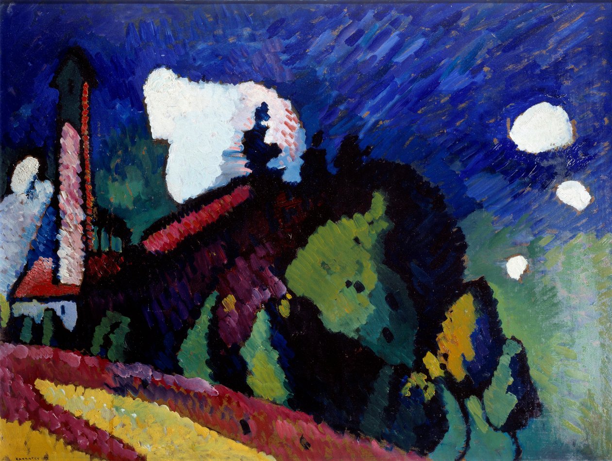 Landschaft am Turm von Wassily Kandinsky