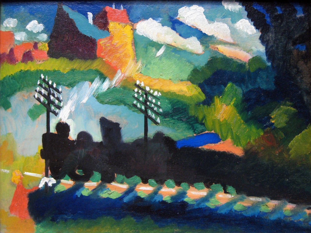 Murnau Blick mit Eisenbahn und Schloss von Wassily Kandinsky