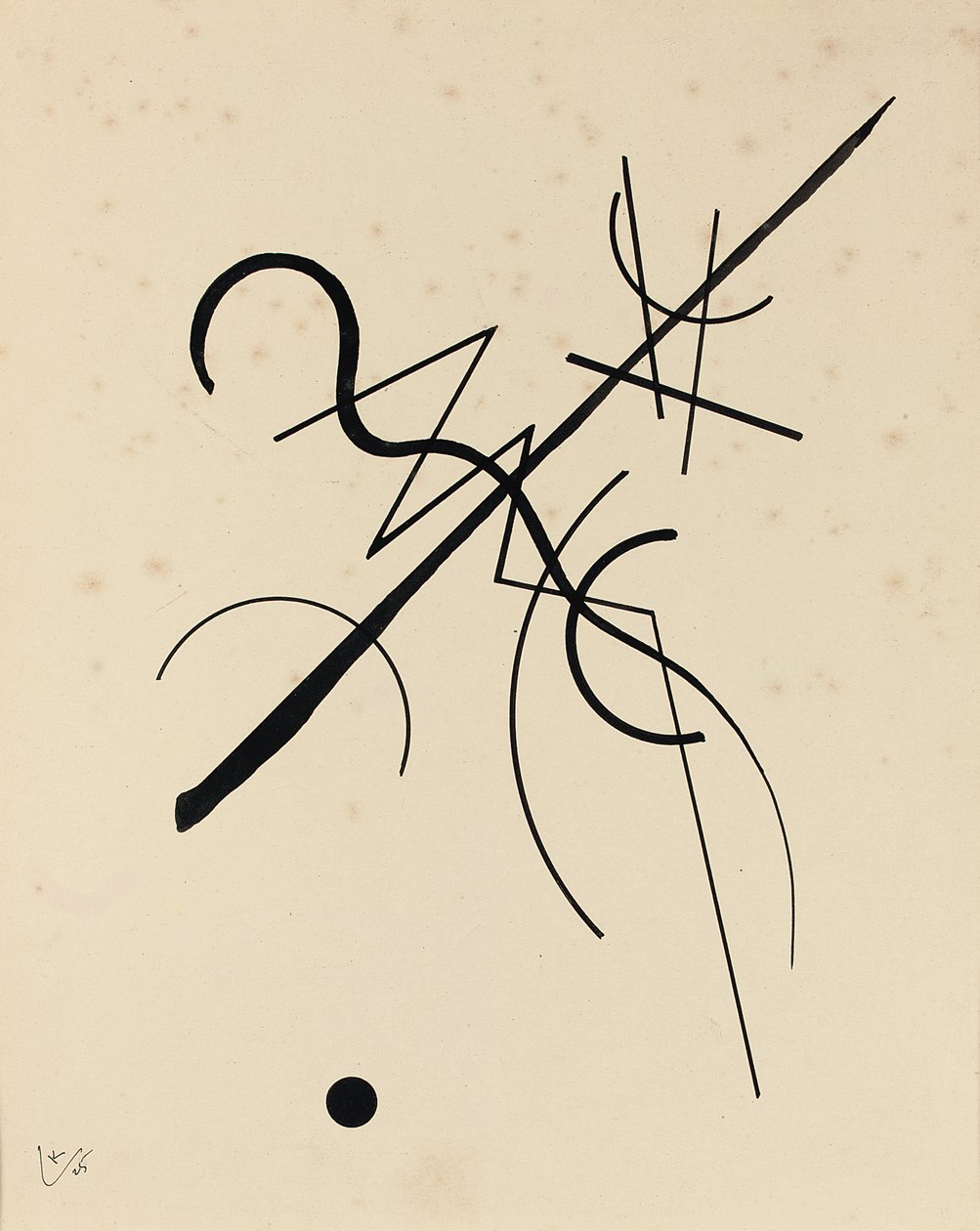 Zeichnung für Punkt und Linie zu Fläche von Wassily Kandinsky
