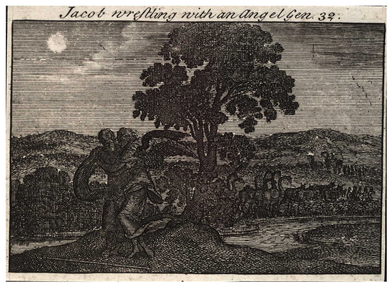Jakob kämpft mit dem Engel von Wenceslaus Hollar