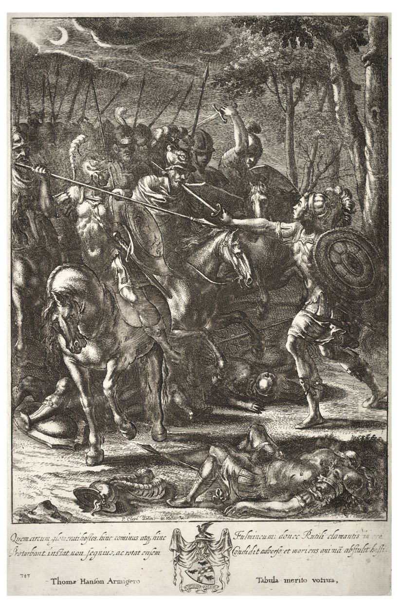 Nisus tötet Volscens. Zustand 3 von Wenceslaus Hollar