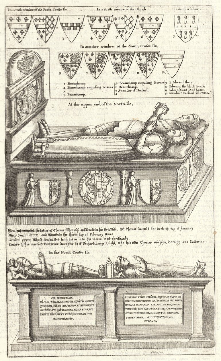 Thomas Fisher und Sir William Petto (Denkmal) von Wenceslaus Hollar