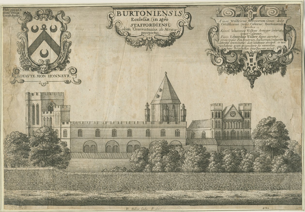 Burton-upon-Trent Abtei: Kupferstich, 1661 von Wenceslaus Hollar