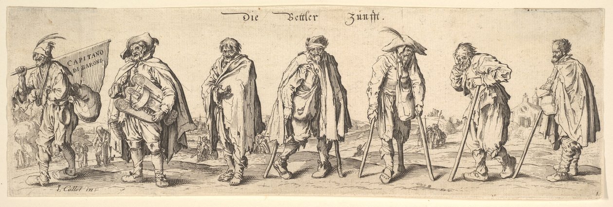 Die Bettlerzunft Die sieben Bettler, 1630 von Wenceslaus Hollar
