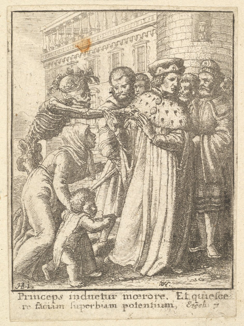 Herzog, aus dem Totentanz, 1651 von Wenceslaus Hollar