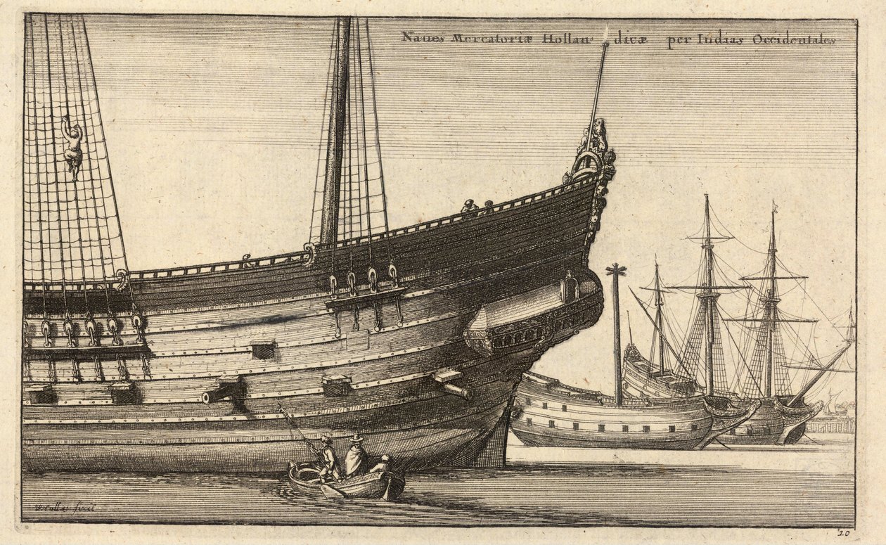 Niederländischer Westindienfahrer (Zustand 2) von Wenceslaus Hollar