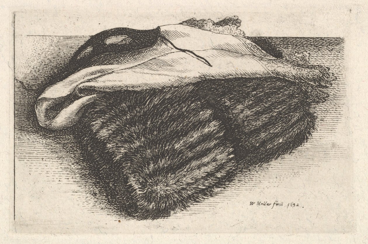 Muff, weißes Tuch und Maske, 1642 von Wenceslaus Hollar