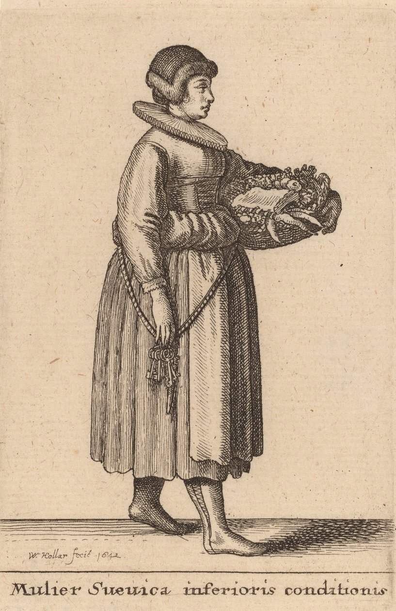 Mulier Svevica Inferioris Conditionis, 1642 von Wenceslaus Hollar