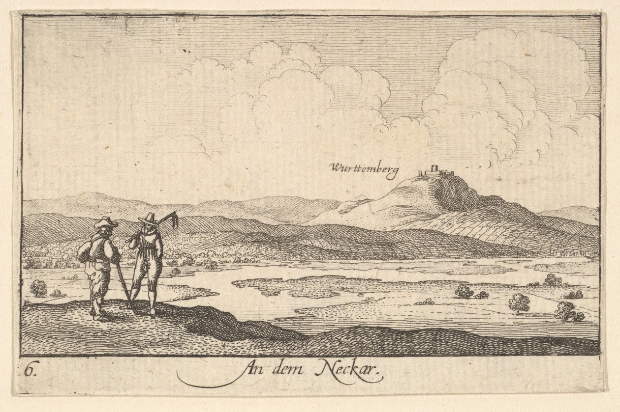 Am Neckar, 1635 von Wenceslaus Hollar