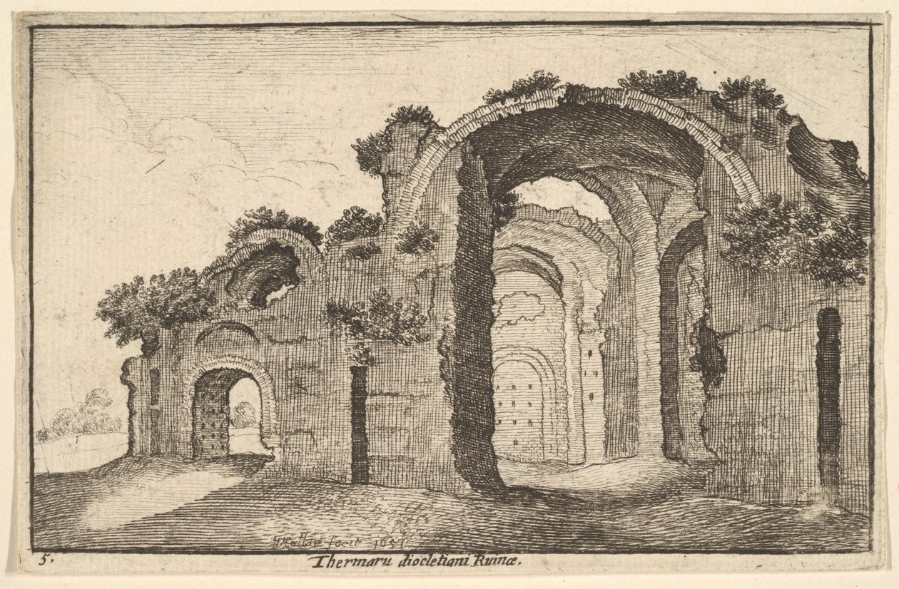 Thermaru Diocletiani Ruinen der Diokletiansthermen, 1651 von Wenceslaus Hollar
