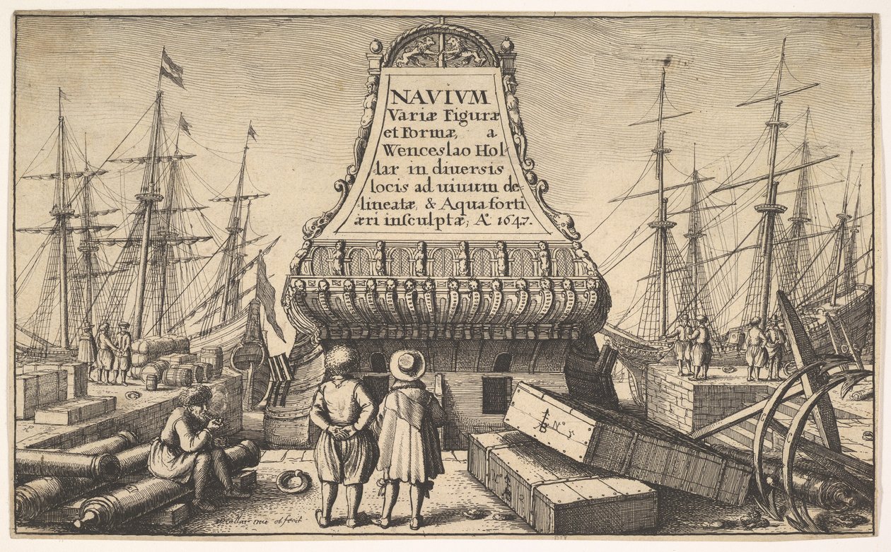 Titelseite: Niederländische Schiffe, 1647 von Wenceslaus Hollar