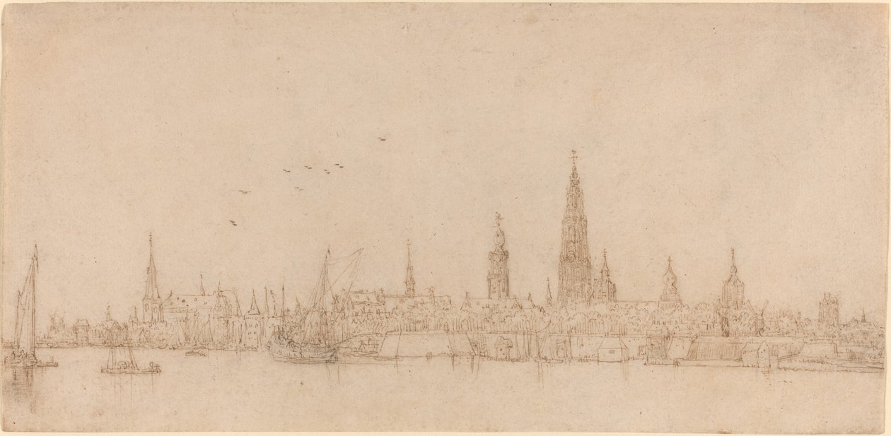 Ansicht von Antwerpen von Wenceslaus Hollar