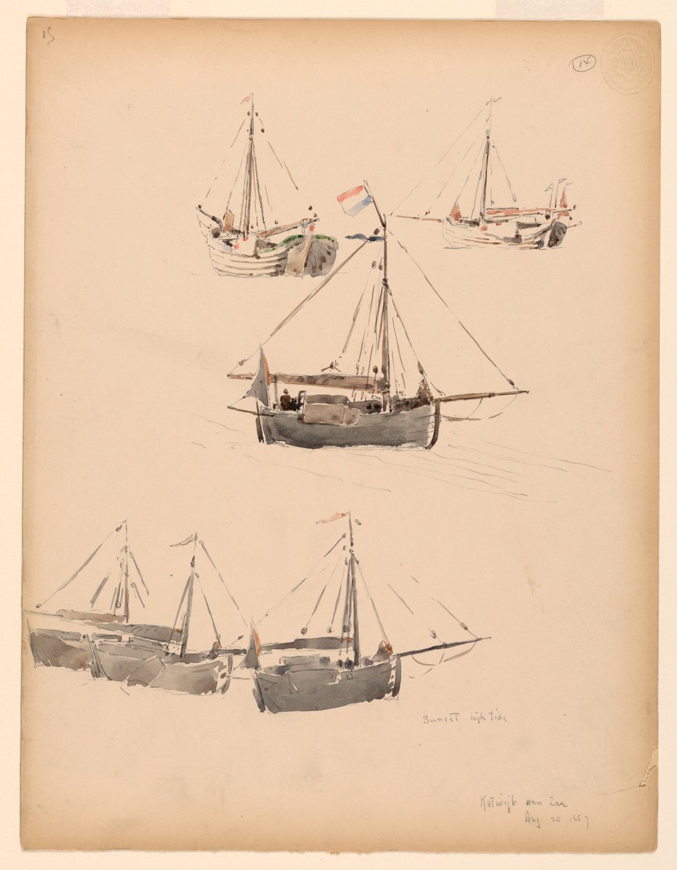 Niederländische Lastkähne, 20. August 1887 von Whitney Warren Jr.