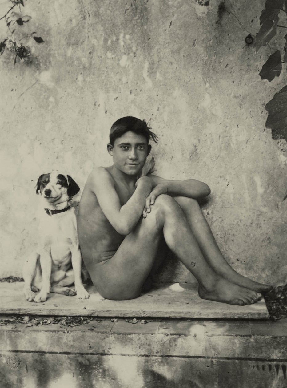 Studie eines nackten Jungen mit Hund, ca. 1901 von Baron Wilhelm von Gloeden