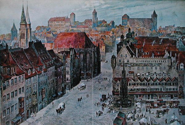 Der Hauptmarkt, Nürnberg von Wilhelm Georg (after) Ritter