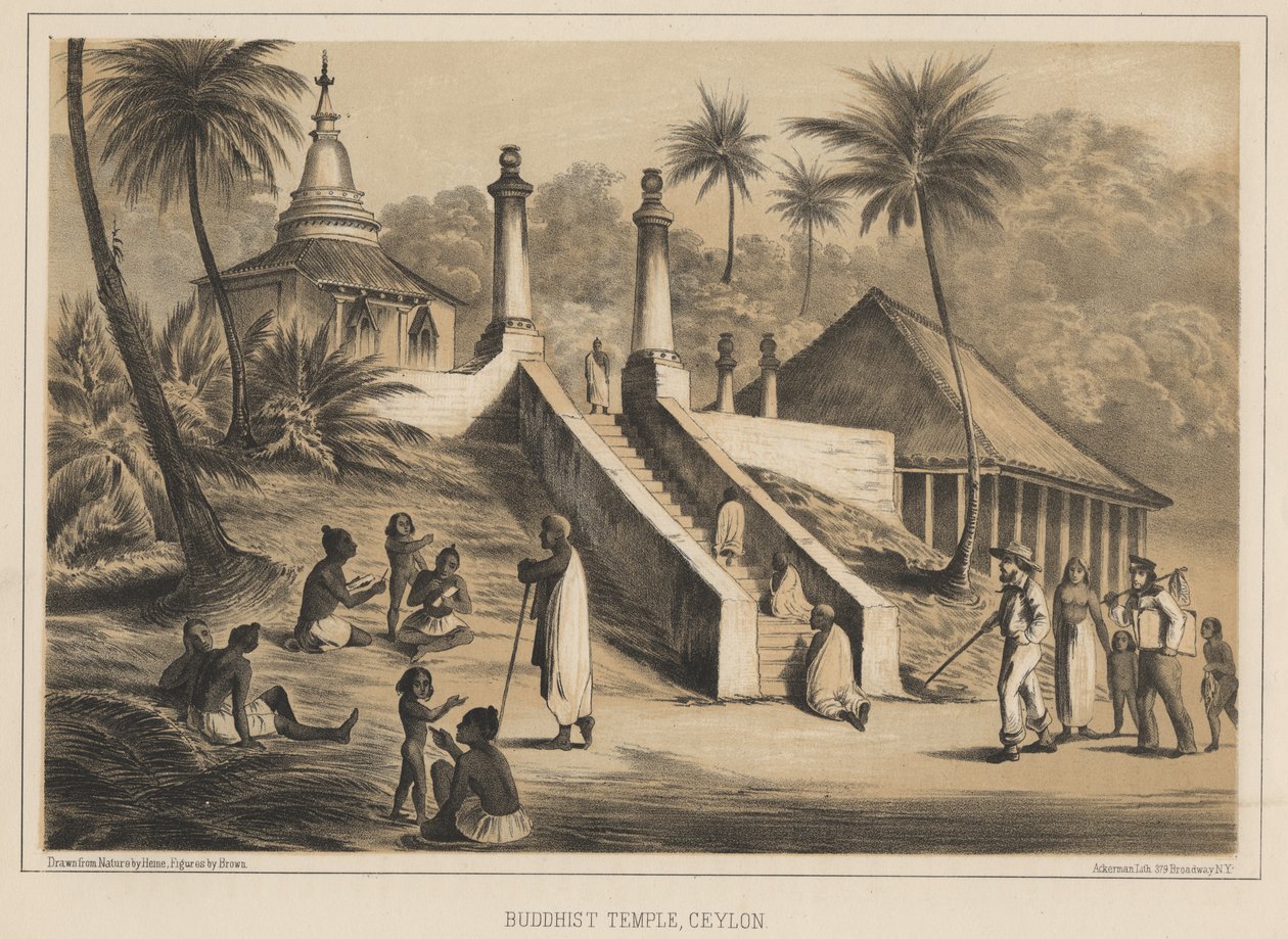 Buddhistischer Tempel, Ceylon, 1855 von Wilhelm Joseph Heine