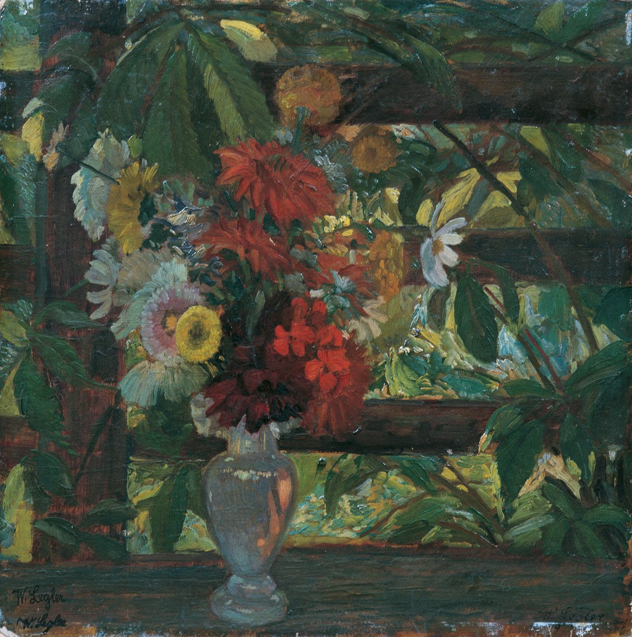 Laube mit Blumen von Wilhelm Legler