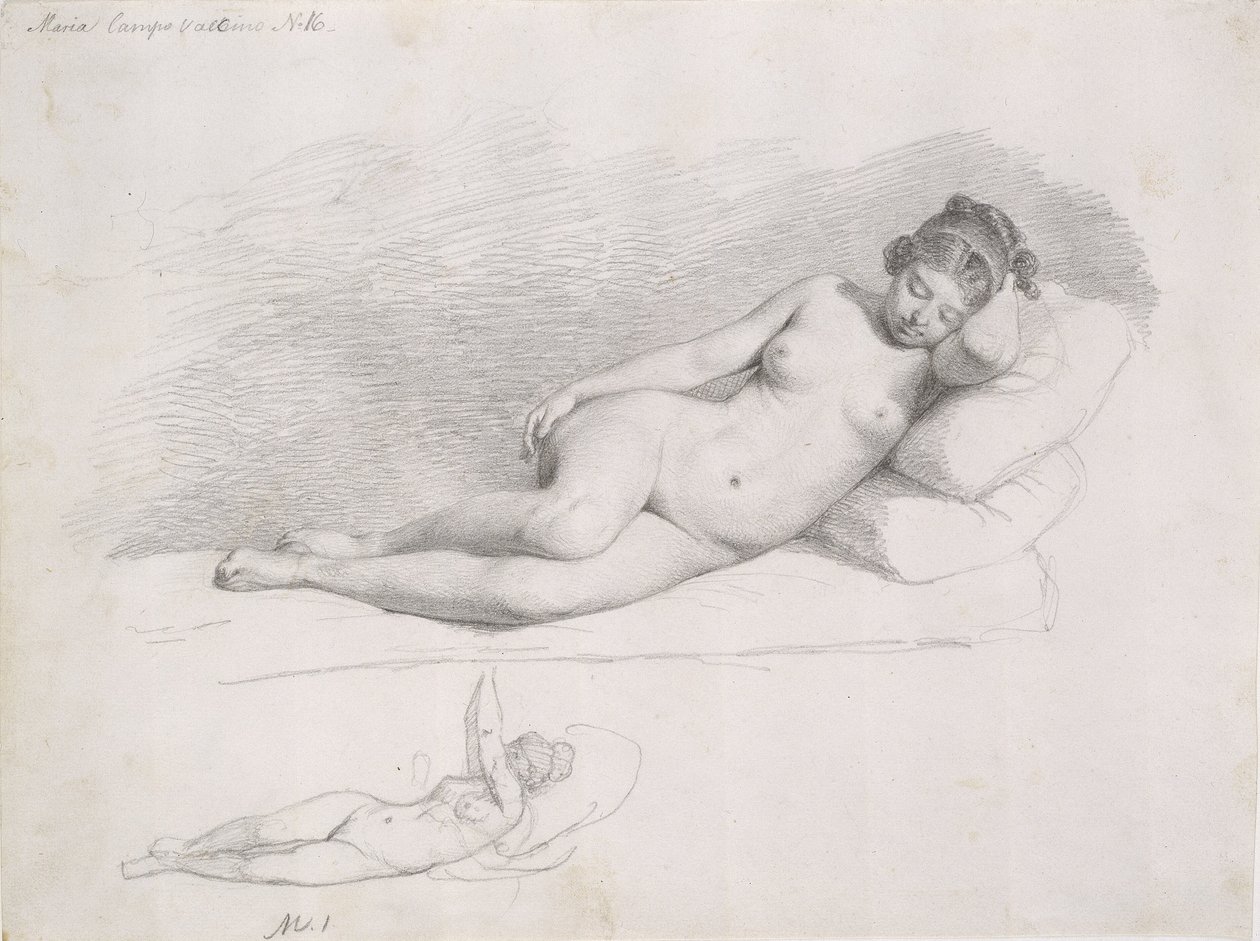 Zwei Studien eines liegenden weiblichen Modells von Wilhelm Marstrand