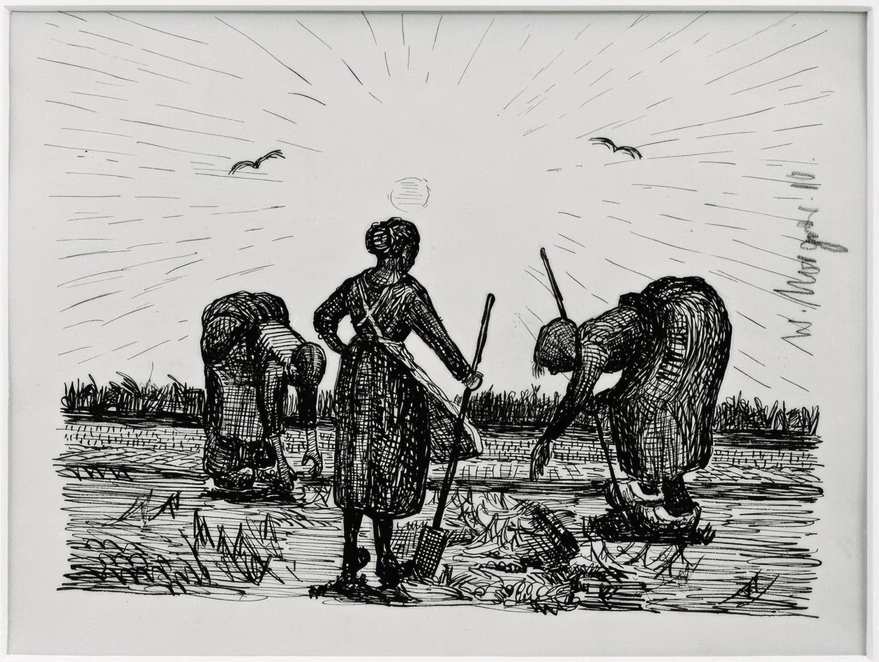 Drei Frauen auf dem Felde von Wilhelm Morgner