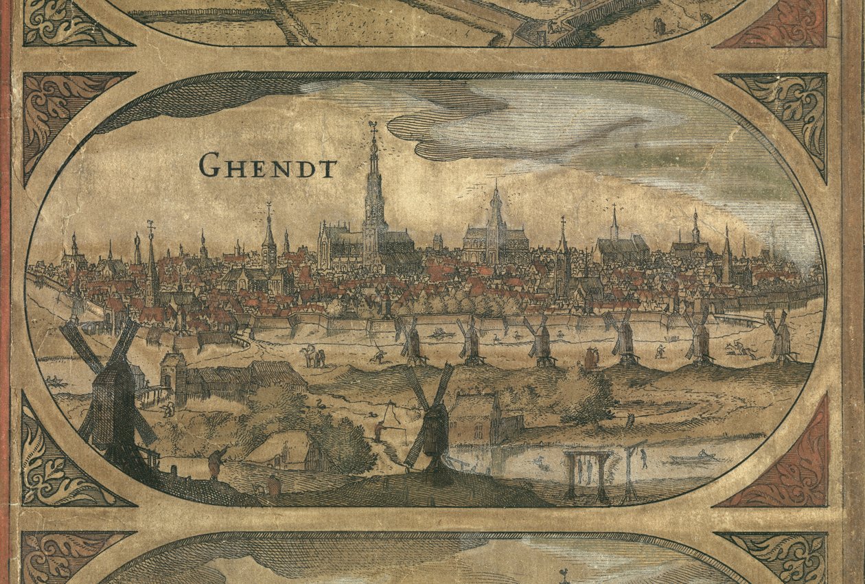 Wandkarte der Niederlande, Willem Blaeu, (Detail) Gent von Willem Janszoon Blaeu