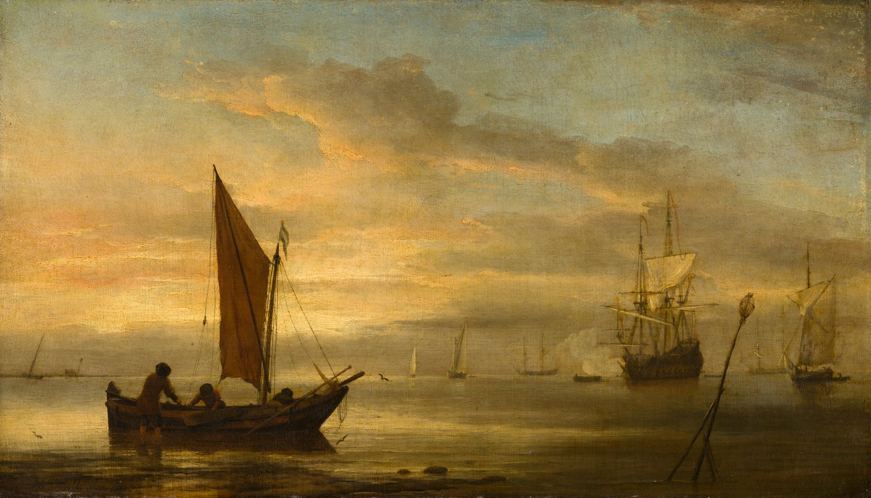 Sonnenuntergang am Meer von Willem van de Velde