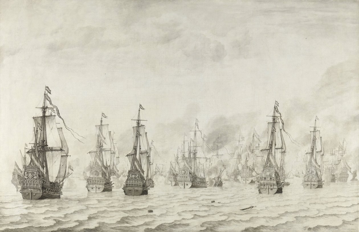 Die Schlacht von Dünkirchen, 1659 von Willem van de Velde the Elder