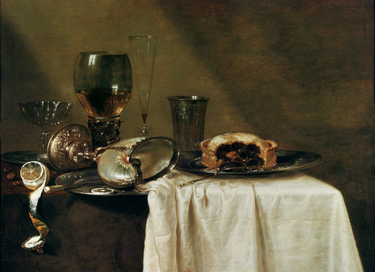 Die Schwarze Johannisbeertorte, 1635 von Willem Claesz. Heda